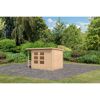 Gartenhaus-Set 'Kombo' naturbelassen 300 x 196,5 x 186 cm mit Pultdach, Schrank und Anbaudach