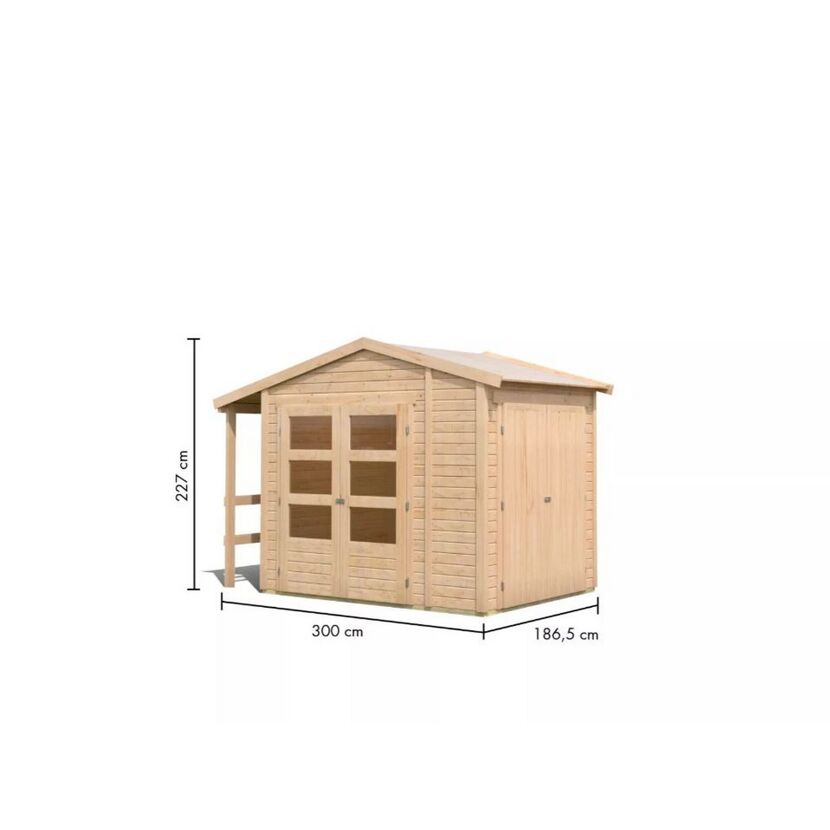 Gartenhaus aus Holz mit Veranda