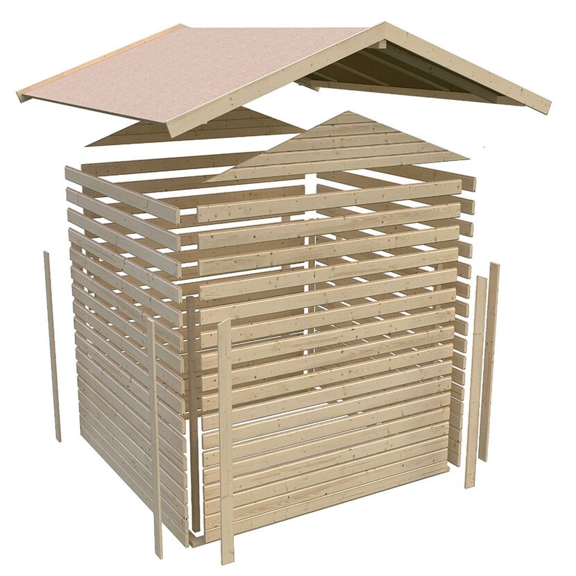 Aufbau einer Gartenhütte aus Holz