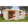 Gartenhaus aus Holz mit Arbeitsplatz