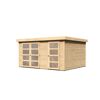 Gartenhaus aus Holz mit Doppeltür und Fenstern