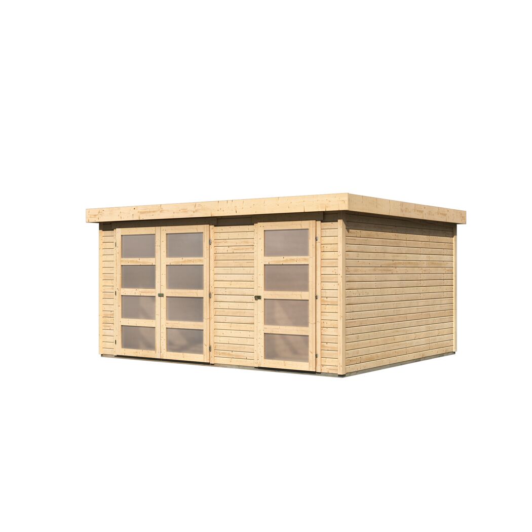 Gartenhaus aus Holz mit Doppeltür und Fenstern
