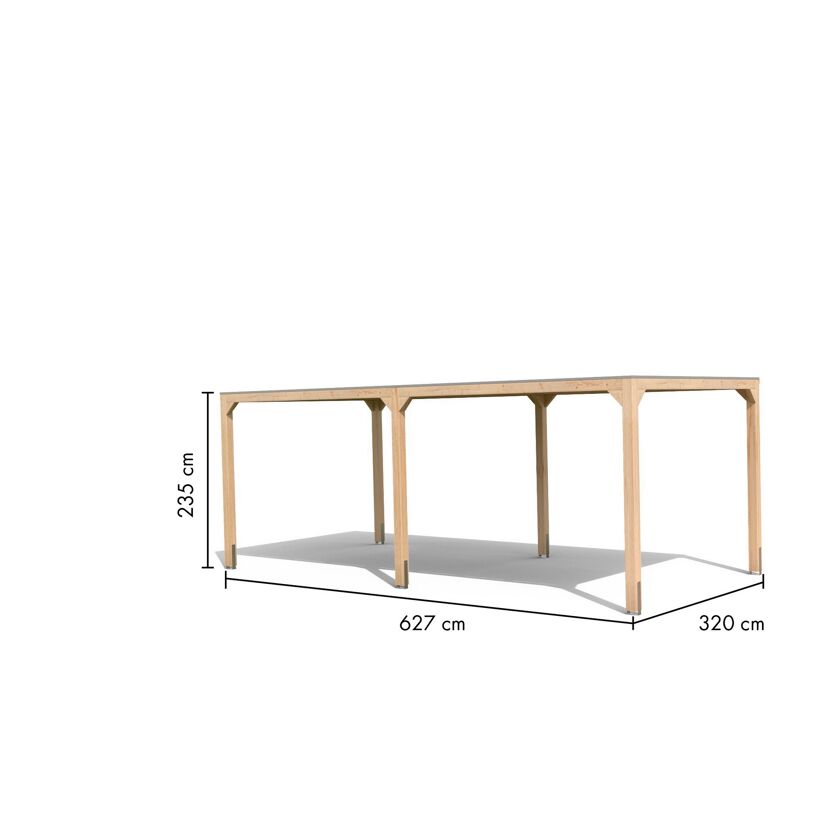 Holzcarport mit Maßen