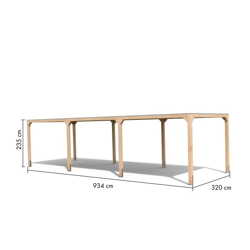 Holzpavillon mit Maßen