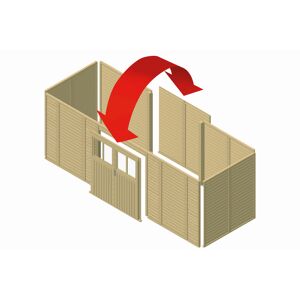 Geräteraum 1 für Doppelcarport mit Doppelflügeltür naturbelassen 540 cm
