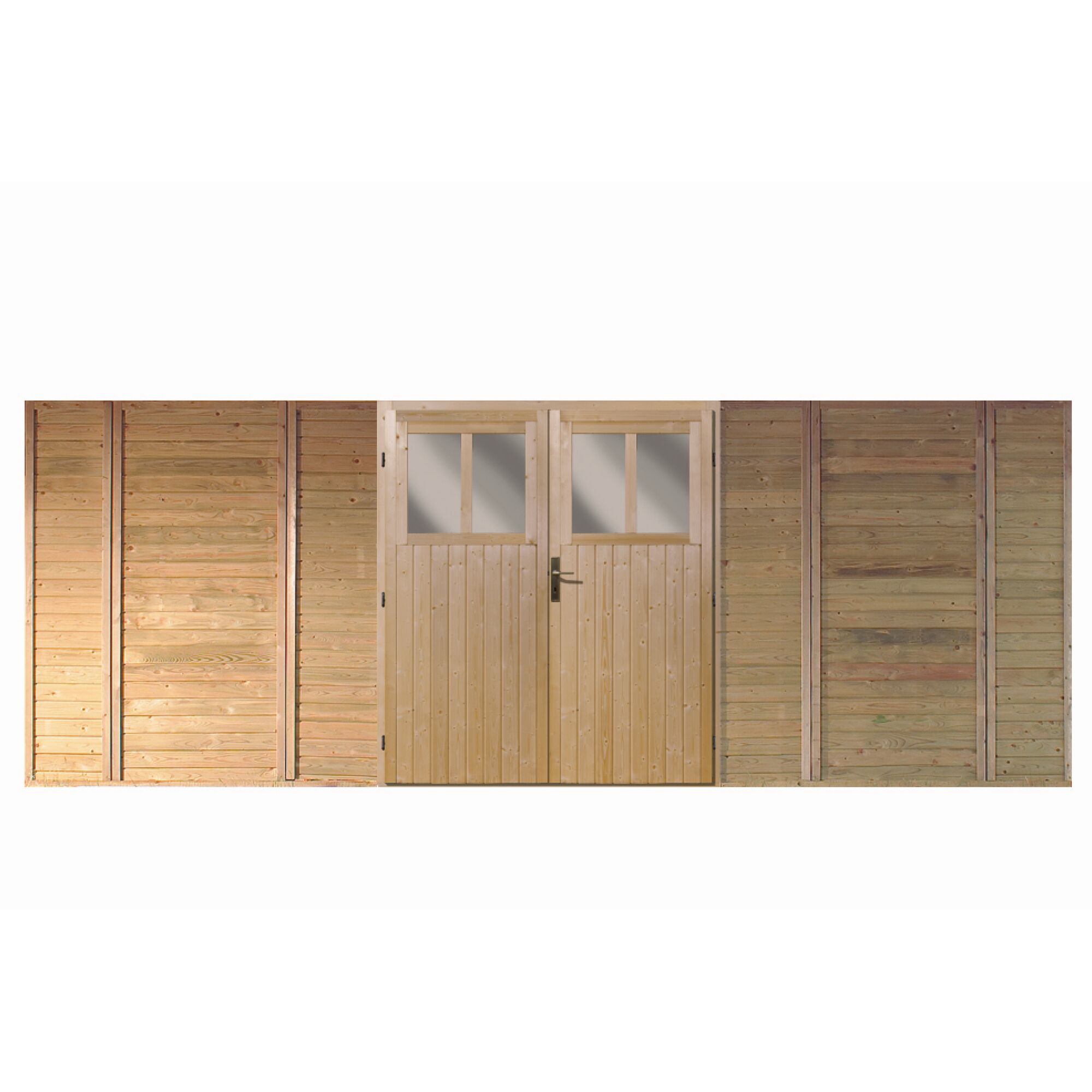 Holzgartendoppeltür mit Fenstern