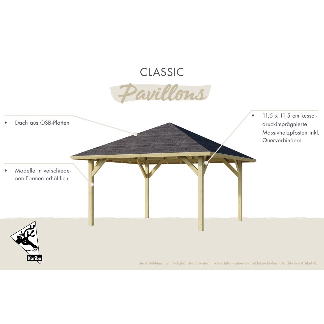 Gartenpavillon aus Holz mit Dach
