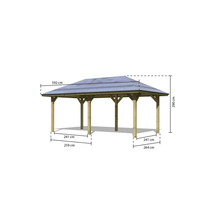 Holzpavillon mit Maßen