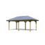 Holzpavillon mit grauem Dach