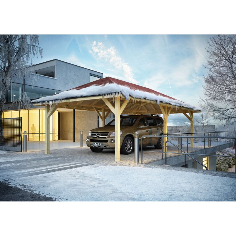 Auto unter Carport