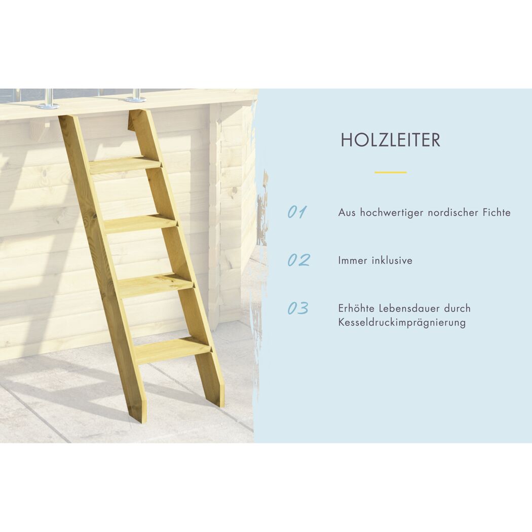 Holzleiter für Pool