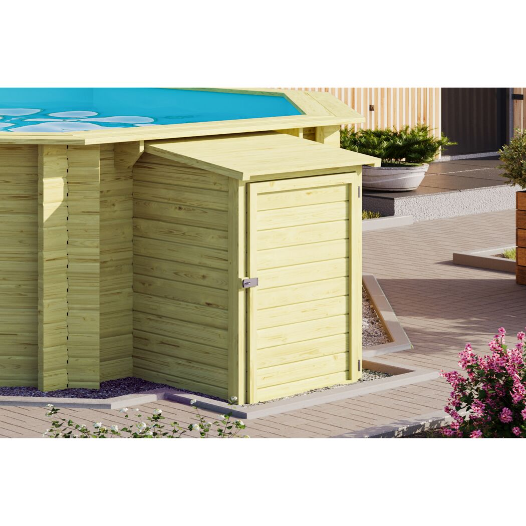 Holzpool mit Technikbox