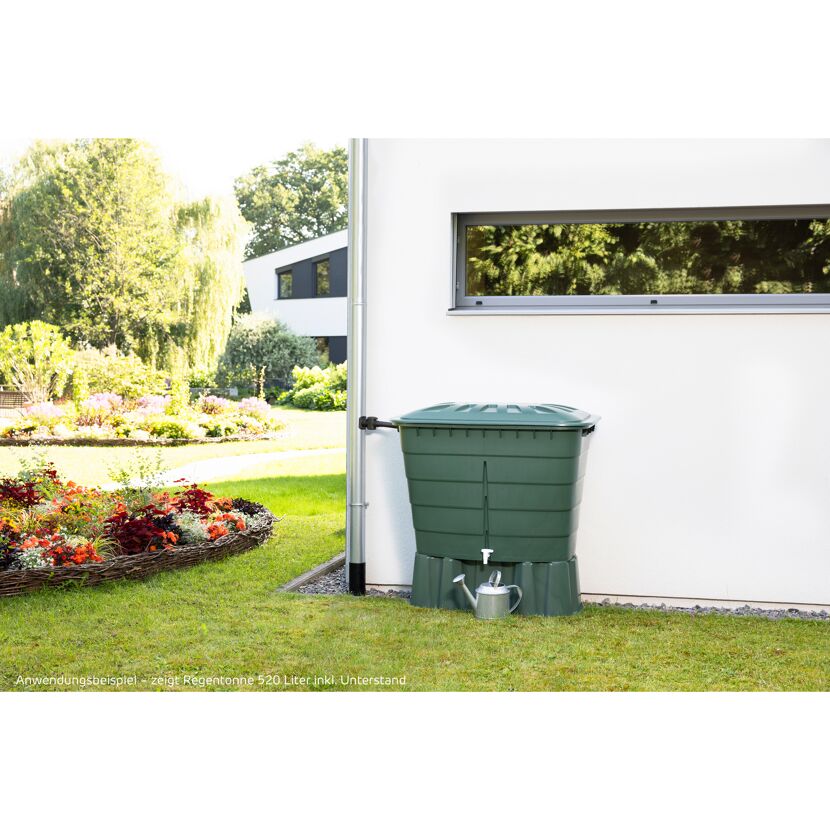 Regentonne 'BASICline' grün 520 l mit Deckel und Hahn 124 x 80 x 93 cm