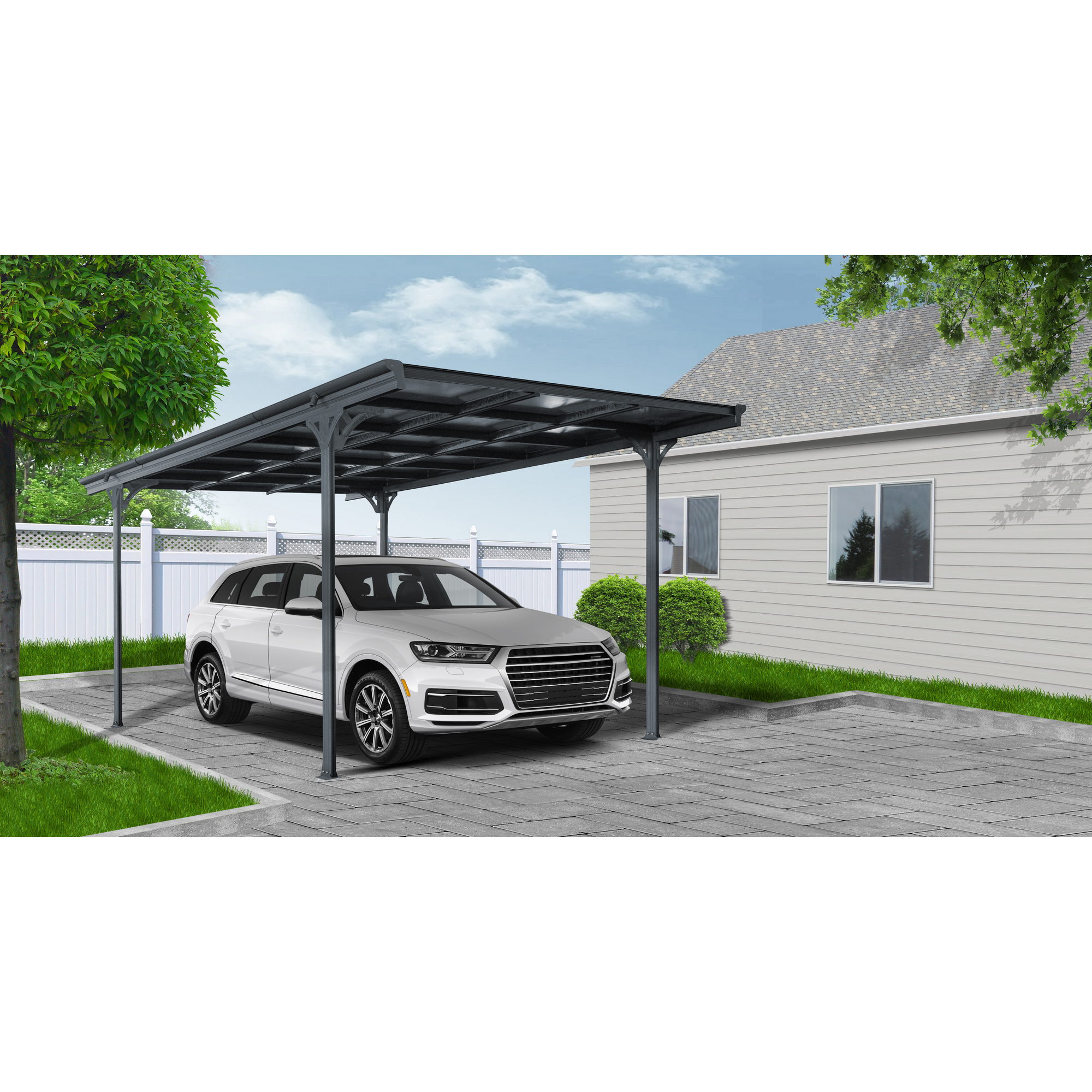Einzelcarport 'Eco' anthrazit 503 x 300 x 232 cm