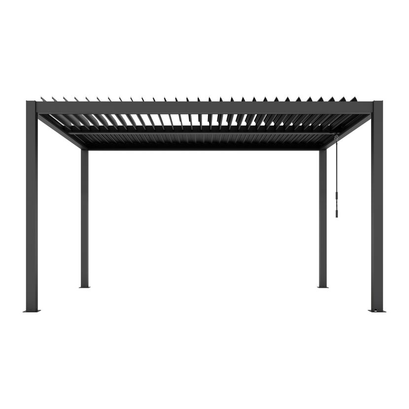 Pergola 'Shade' dunkelgrau mit Beleuchtung 395 x 230 x 290 cm