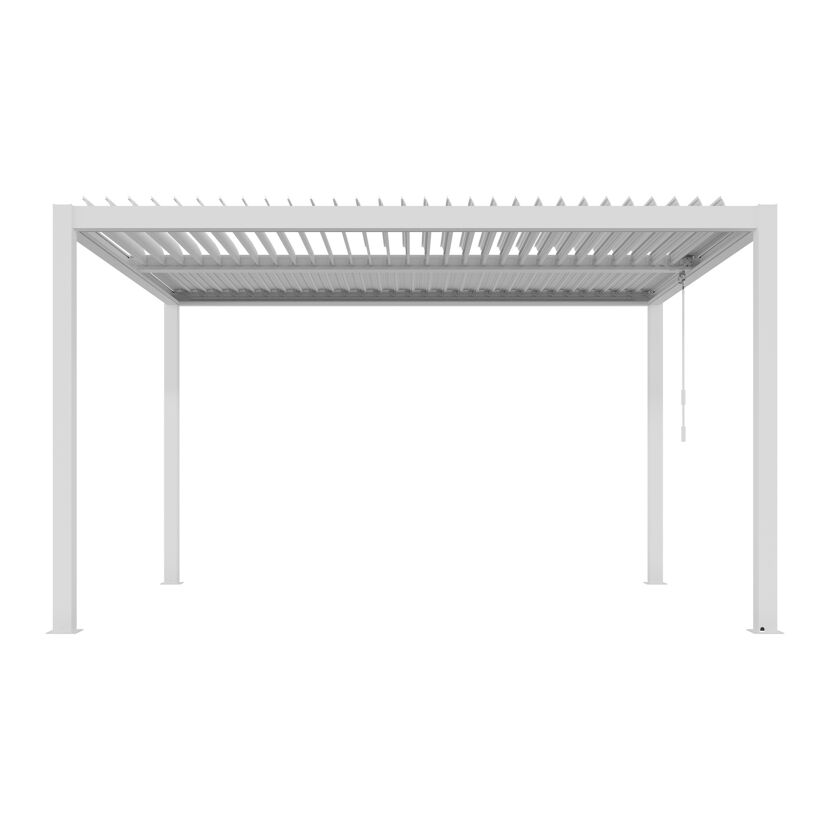 Pergola 'Shade' weiß mit Beleuchtung 395 x 230 x 290 cm