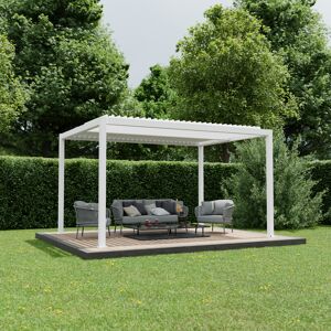 Pergola 'Shade' weiß elektrisch 395,8 x 230 x 290 cm