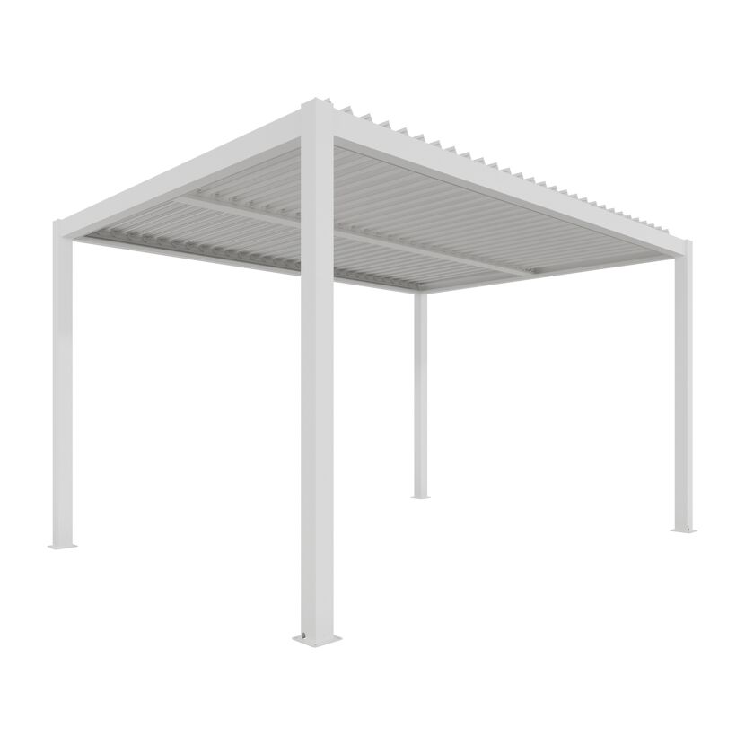 Pergola 'Shade' weiß elektrisch 395,8 x 230 x 290 cm