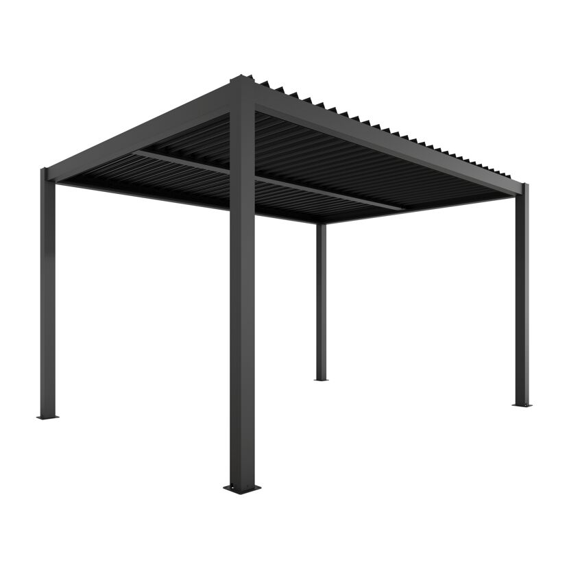 Pergola 'Shade' dunkelgrau elektrisch 395,8 x 230 x 290 cm