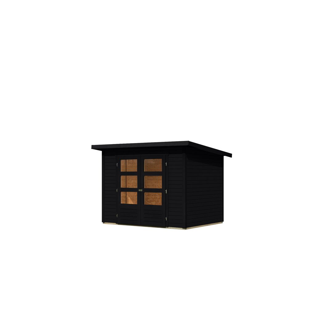 Gartenhaus 'Schoenfeld 3' Fichtenholz schwarz 246 x 197 x 186 cm