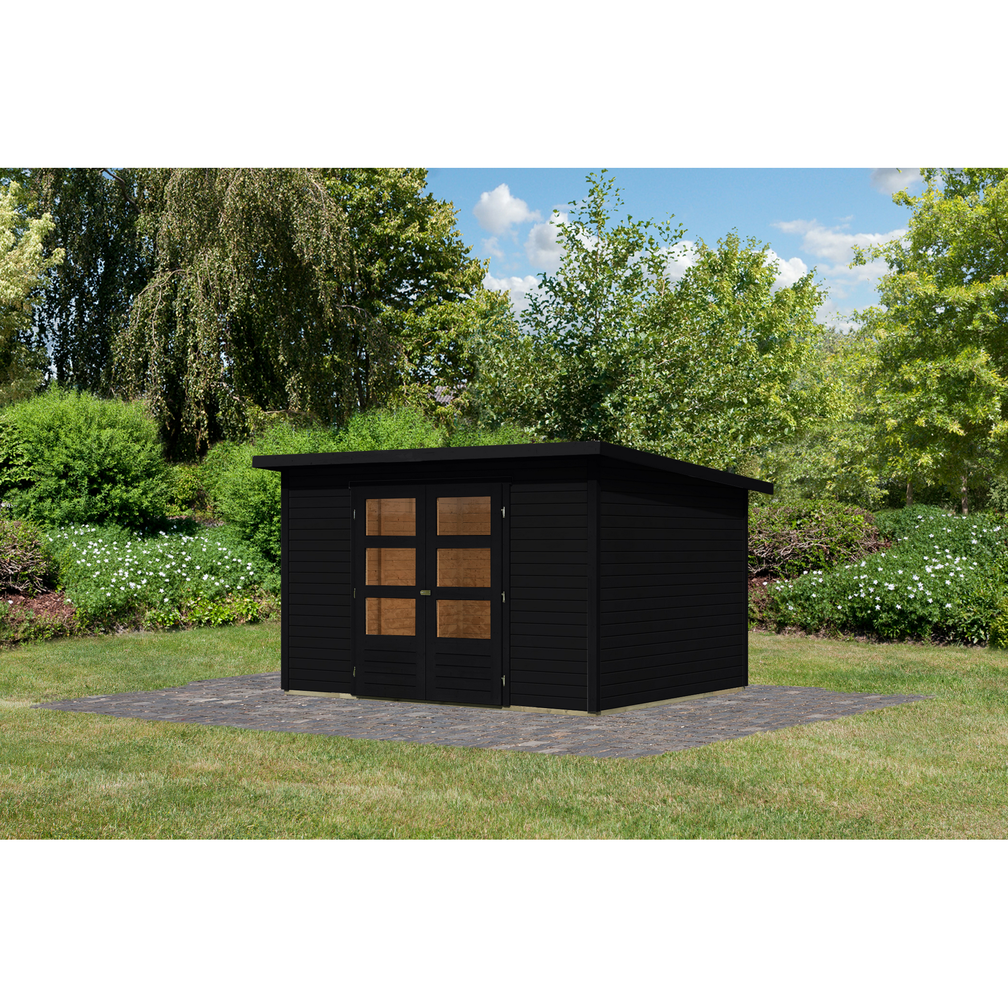 Gartenhaus 'Schoenfeld 5' Fichtenholz schwarz 305 x 197 x 246 cm + product picture