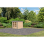 Metall-Holzgartenhaus 'Komet 2 A' Fichtenholz naturbelassen / graualuminium 209 x 208,5 x 213 cm