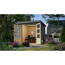 Metall-Holzgartenhaus 'Komet 2 B' Fichtenholz terragrau Metall graualuminium 209 x 208,5 x 213 cm