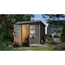 Metall-Holzgartenhaus 'Komet 2 B' Fichtenholz terragrau Metall graualuminium 209 x 208,5 x 213 cm