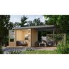 Metall-Holzgartenhaus-Set 'Komet 2 A' Fichtenholz naturbelassen Metall graualuminium 438 x 208,5 x 213 cm
