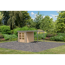 Metall-Holzgartenhaus-Set 'Komet 2 A' Fichtenholz naturbelassen Metall graualuminium 438 x 208,5 x 213 cm