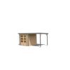 Metall-Holzgartenhaus-Set 'Komet 2 A' Fichtenholz naturbelassen Metall graualuminium 438 x 208,5 x 213 cm