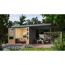 Metall-Holzgartenhaus-Set 'Komet 2 B' Fichtenholz terragrau Metall graualuminium 438 x 208,5 x 213 cm