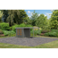 Metall-Holzgartenhaus-Set 'Komet 2 B' Fichtenholz terragrau Metall graualuminium 438 x 208,5 x 213 cm