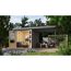 Metall-Holzgartenhaus-Set 'Komet 2 B' Fichtenholz terragrau Metall graualuminium 438 x 208,5 x 213 cm