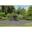 Metall-Holzgartenhaus-Set 'Komet 2 B' Fichtenholz terragrau Metall graualuminium 438 x 208,5 x 213 cm