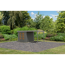Metall-Holzgartenhaus-Set 'Komet 2 B' Fichtenholz terragrau Metall graualuminium 438 x 208,5 x 213 cm