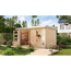 Metall-Holzgartenhaus 'Antaris A' Fichtenholz naturbelassen Metall weiß 400,5 x 209 x 213,5 cm