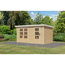 Metall-Holzgartenhaus 'Antaris A' Fichtenholz naturbelassen Metall weiß 400,5 x 209 x 213,5 cm