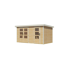 Metall-Holzgartenhaus 'Antaris A' Fichtenholz naturbelassen Metall weiß 400,5 x 209 x 213,5 cm