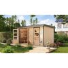 Metall-Holzgartenhaus 'Antaris A' Fichtenholz naturbelassen Metall graualuminium 400,5 x 209 x 213,5 cm
