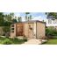 Metall-Holzgartenhaus 'Antaris A' Fichtenholz naturbelassen Metall graualuminium 400,5 x 209 x 213,5 cm