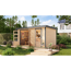 Metall-Holzgartenhaus 'Antaris A' Fichtenholz naturbelassen Metall graualuminium 400,5 x 209 x 213,5 cm