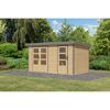 Metall-Holzgartenhaus 'Antaris A' Fichtenholz naturbelassen Metall graualuminium 400,5 x 209 x 213,5 cm