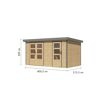 Metall-Holzgartenhaus 'Antaris A' Fichtenholz naturbelassen Metall graualuminium 400,5 x 209 x 213,5 cm
