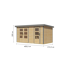 Metall-Holzgartenhaus 'Antaris A' Fichtenholz naturbelassen Metall graualuminium 400,5 x 209 x 213,5 cm