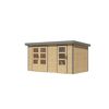 Metall-Holzgartenhaus 'Antaris A' Fichtenholz naturbelassen Metall graualuminium 400,5 x 209 x 213,5 cm