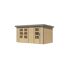 Metall-Holzgartenhaus 'Antaris A' Fichtenholz naturbelassen Metall graualuminium 400,5 x 209 x 213,5 cm