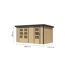 Metall-Holzgartenhaus 'Antaris A' Fichtenholz naturbelassen / anthrazit 400,5 x 209 x 213,5 cm