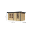 Metall-Holzgartenhaus 'Antaris A' Fichtenholz naturbelassen / anthrazit 400,5 x 209 x 213,5 cm