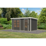 Metall-Holzgartenhaus 'Antaris B' Fichtenholz terragrau Metall weiß 400,5 x 209 x 213,5 cm